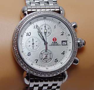Michele CSX Diamond Chronograph Ladies Swiss Watch Stainless Steel 