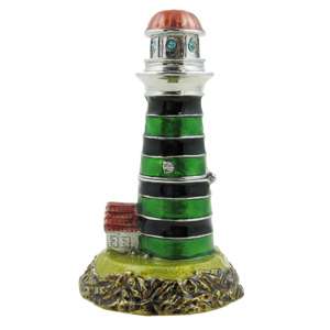 Lighthouse Ocean Crystals Jewelry Trinket Box Bejeweled  