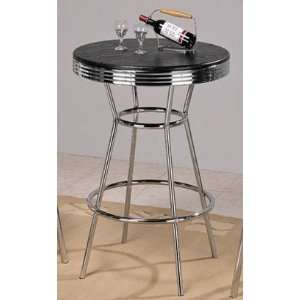  Bar Table with Chrome Plating and Black Top Furniture 