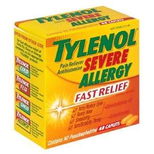 Tylenol Severe Allergy Pain Reliever/Antihistamine, Caplets , 48 