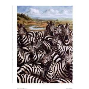  Zebra Gathering by Kilian 6x8