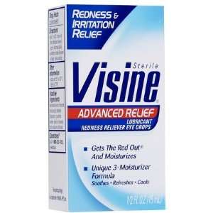 Visine Advanced Relief Redness Reliever Eye Drops, 0.5 oz (Quantity of 