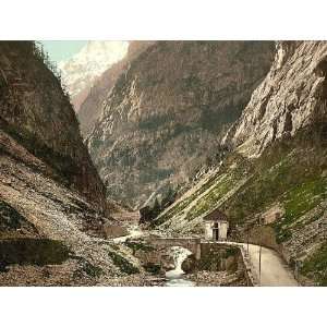  Vintage Travel Poster   Simplon Pass Gondoschlucht Valais Alps 