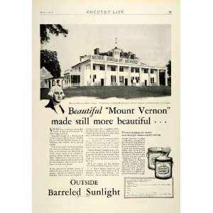  1929 Ad Barreled Sunlight Paint Mansion House Mount Vernon 