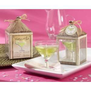  Margarita Glass Gel Candle in Tropical Tiki Hut Gift Box 