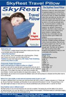 SKYREST TRAVEL PILLOW FAST SAME DAY PRIORITY SHIPPING  