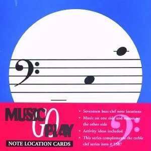  Set of 17 Bass Clef Note Location Flash Cards Musical 