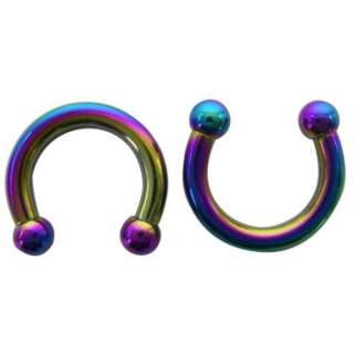  Classic Ball Rainbow Horseshoe Earrings (8 Gauge 