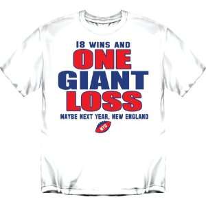 2007 Superbowl Champions New York Giants Short Sleeve T Shirt 18 Wins 