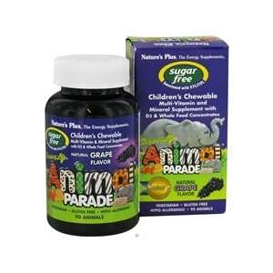 Natures Plus Animal Parade Sugar Free Grape Pack Of 3   90 Chewable 