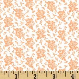  44 Wide Positively Pastel Bouquet Orange/White Fabric By 