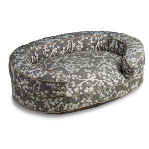  Crypton Super Fabric Cherries Oval Bolster Charcoal 