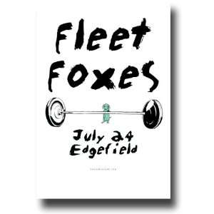  Fleet Foxes Poster   Concert Flyer   Barbell Dog E