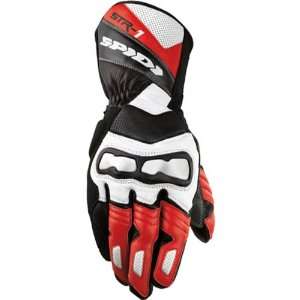 Spidi STR 1 Mens Leather Sports Bike Racing Motorcycle Gloves w/ Free 