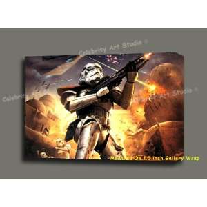 STAR WARS Battlefront Storm Troopers CANVAS ARTWORK MOUNTED W 1.5 