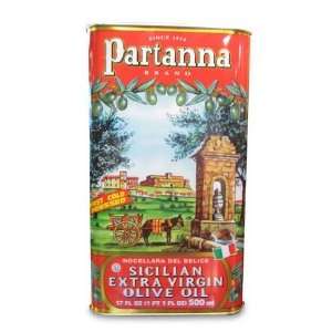 Partanna, Extra Virgin Olive Oil, 16.9 Ounce (500 ml) Tin  
