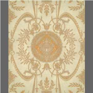  1800s vintage brown and off white crest pattern 