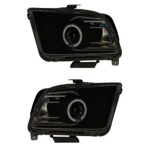 FORD MUSTANG 05 09 PROJECTOR HEADLIGHT HALO SMOKE CLEAR (2010 STYLE 