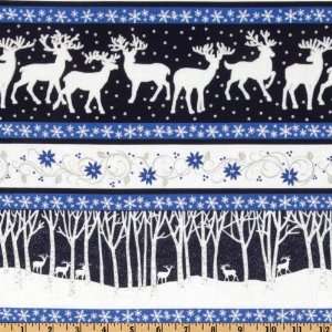  44 Wide The Wonders Of Winter Snowflake Reindeer Stripe 
