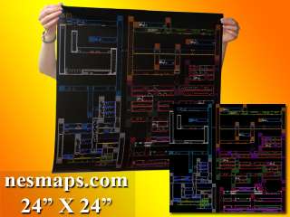 Metroid Map Poster 24 x 24 Guide Nintendo NES Atlas  