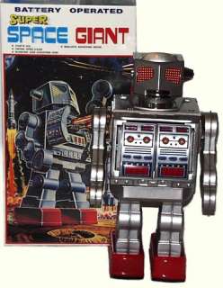 Japan Super Space Giant Robot Tin Toy Silver Metal House  