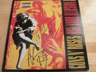 AXL ROSE & SLASH SIGNED LP PROOF GUNS N ROSES AUTOGRAPHED IN PERSON 