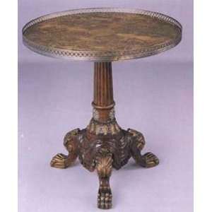   Home Furnishings Metal Top Bear Claw Accent Table