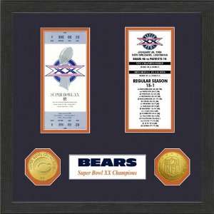  Chicago Bears Framed SB Championship Ticket Collection 