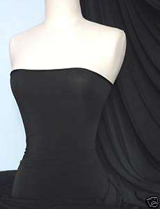 Black silk touch 4 way stretch jersey lycra fabric  