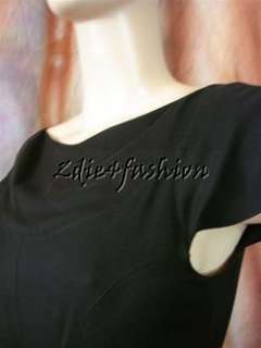   Tags Authentic FENDI Black Cap Sleeve Flowing Flare Dress 8 42  