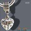 Dangle Heart European Bead Charm Fit Bracelet B4
