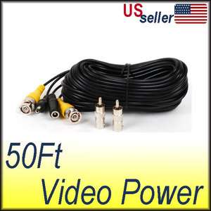   Security Camera Video Power Cable 50ft BNC New b66 811535012525  