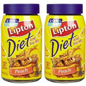 Lipton Instant Tea Mix, Diet, Peach, 2.9 oz, 2 pk  Grocery 