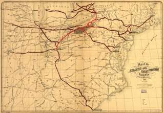 1866 Map Atlantic and Great Western Railway  