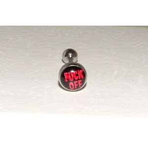  X Rated (FO) Logo Tongue Ring Barbell 316L Stainless Steel 