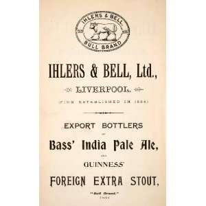  1903 Ad Ihlers Bell Liverpool Bass India Pale Ale Beer 