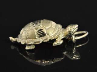 Vintage 14K Gold Sea Turtle Beach Animal Charm Pendant  