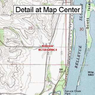   Quadrangle Map   Bellevue, Iowa (Folded/Waterproof)