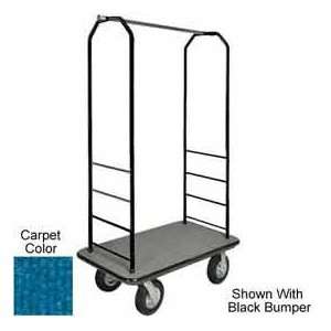  Easy Mover Bellman Cart Black, Blue Carpet, Gray Bumper, 8 