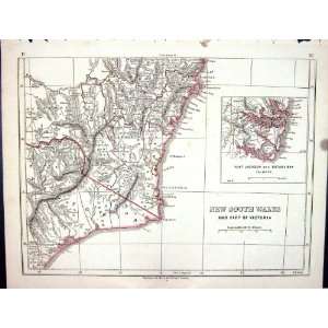  Lowry Antique Map 1853 New South Wales Australia Port 