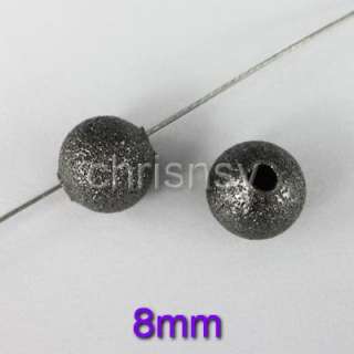 c0703 Stardust Gunmetal P 8mm Round Beads Spacer 50pcs  