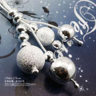   Style Tassel 2 lines Silver Charm Balls Womens Necklace HOT  