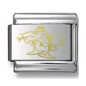  Whimsical Champagne Toasters Gold Laser Italian Charm 