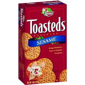 Toasteds Crackers, Sesame, 8 Ounce Boxes Grocery & Gourmet Food