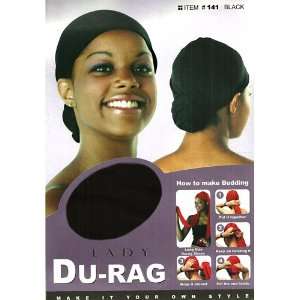  Qfitt Collection Lady Durag Black (Pack of 12) Long Size 