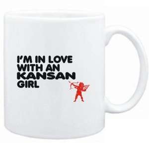  Mug White  I AM IN LOVE WITH A Kansan GIRL  Usa States 