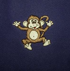   Monkey Custom Embroidered Banker Style Zipper Tote Bag NWT  