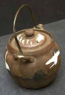 Japanese BANKO Teapot w/ raised enamel and a handle  