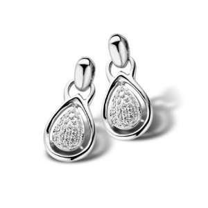  Micro Pave Setting Cubic Zirconia Sterling Silver Dangle 