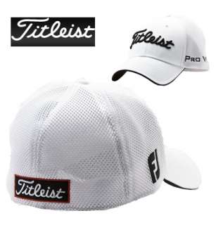 titleist golf structured sports mesh caps white black